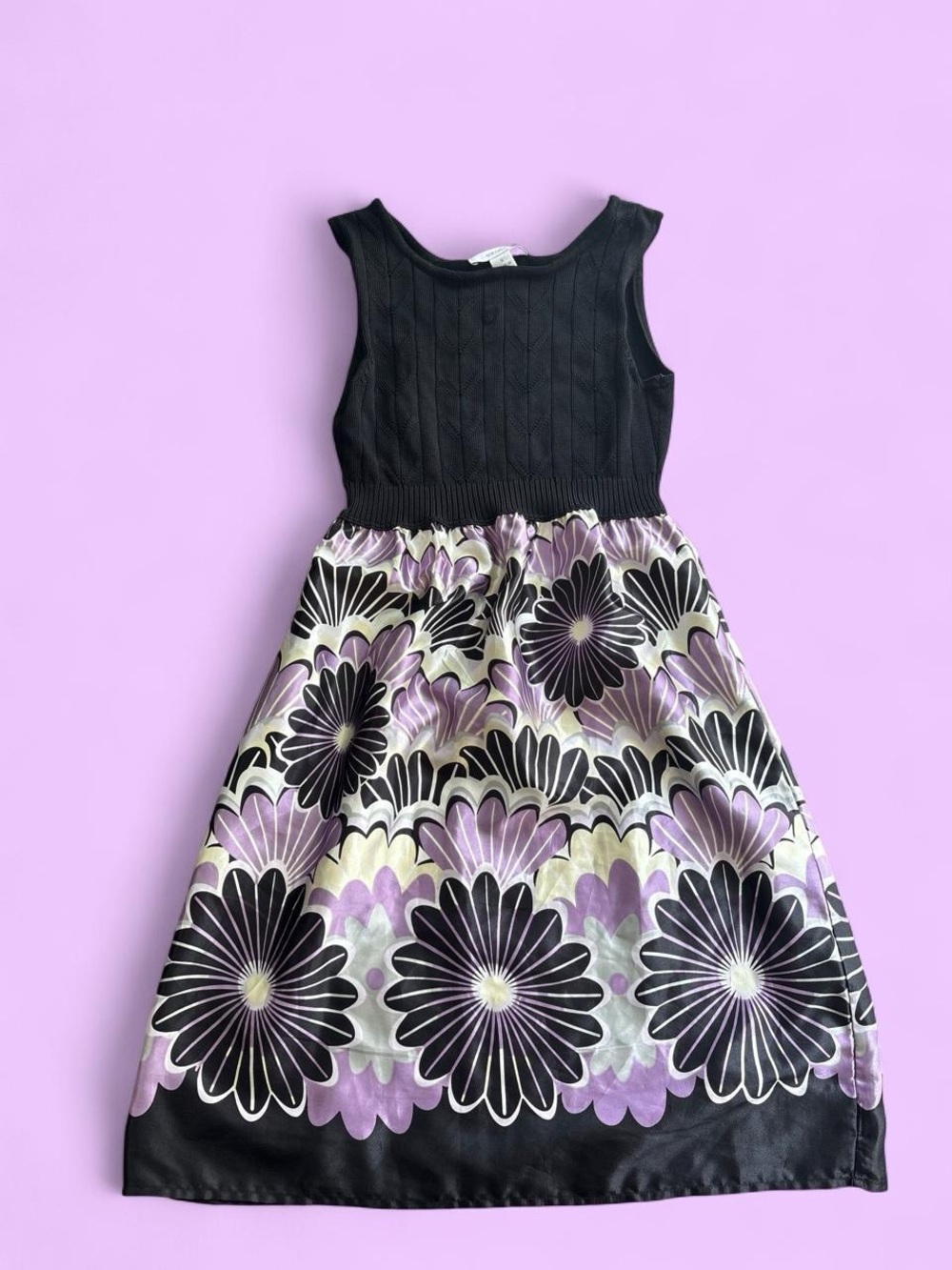 Y2K Black & Lavender Floral Party Dress